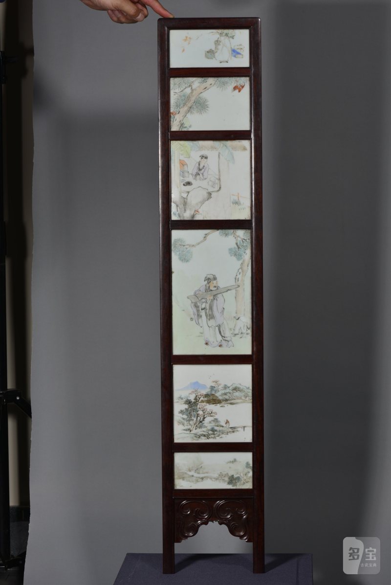 清光绪 任焕章浅绛彩山水人物花鸟八条屏 - 图18